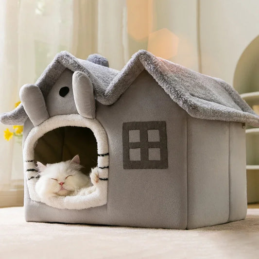 Foldable Cozy Pet Bed for Deep Sleep